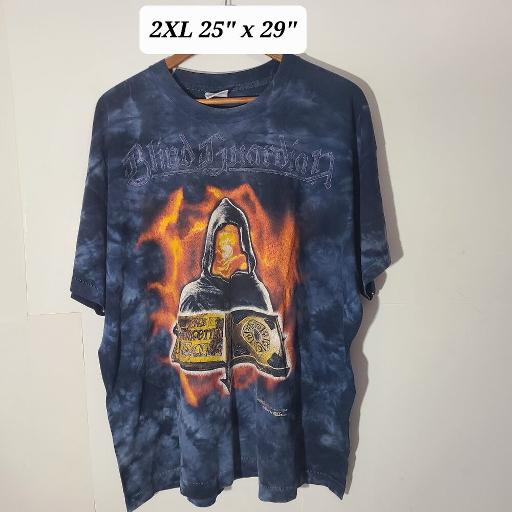 Vtg 1996 Blind Guardian "Forgotten Tails" Blue  Mens 2XL T-Shirt Single Stitch